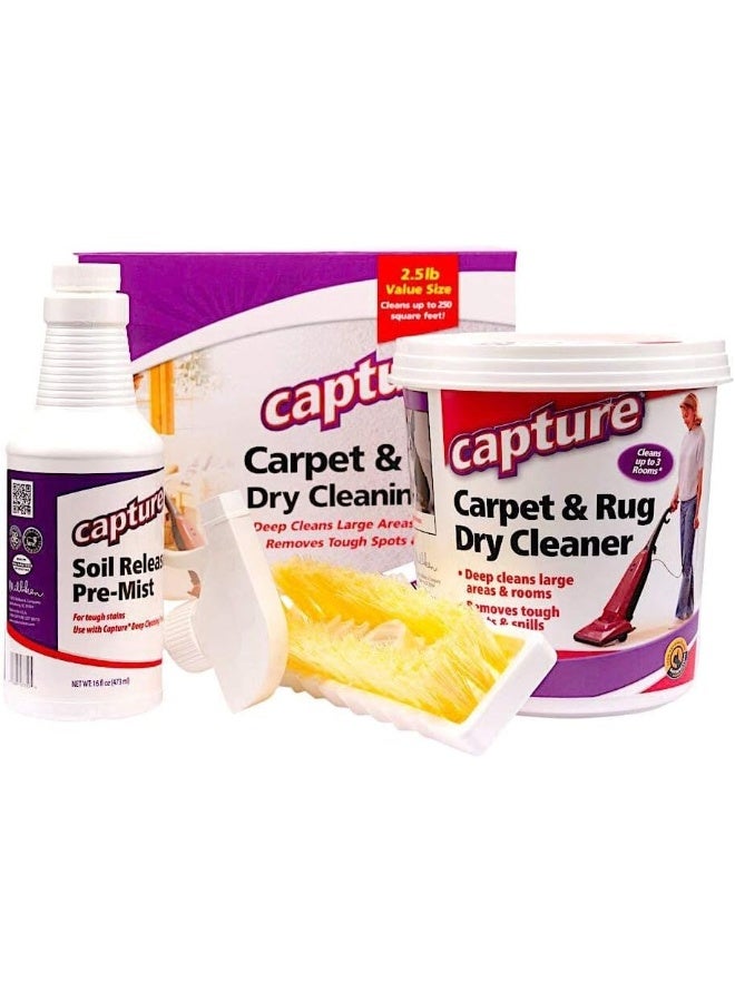 Capture Carpet Total Care Kit 250 - Home Couch and Upholstery, Car Rug, Dogs & Cats Pet Carpet Cleaner Solution - Image 1